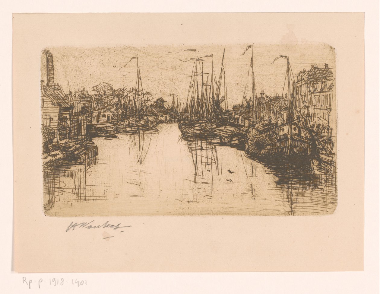 városi csatorna alkotó: Henri Wouters (signed by artist)