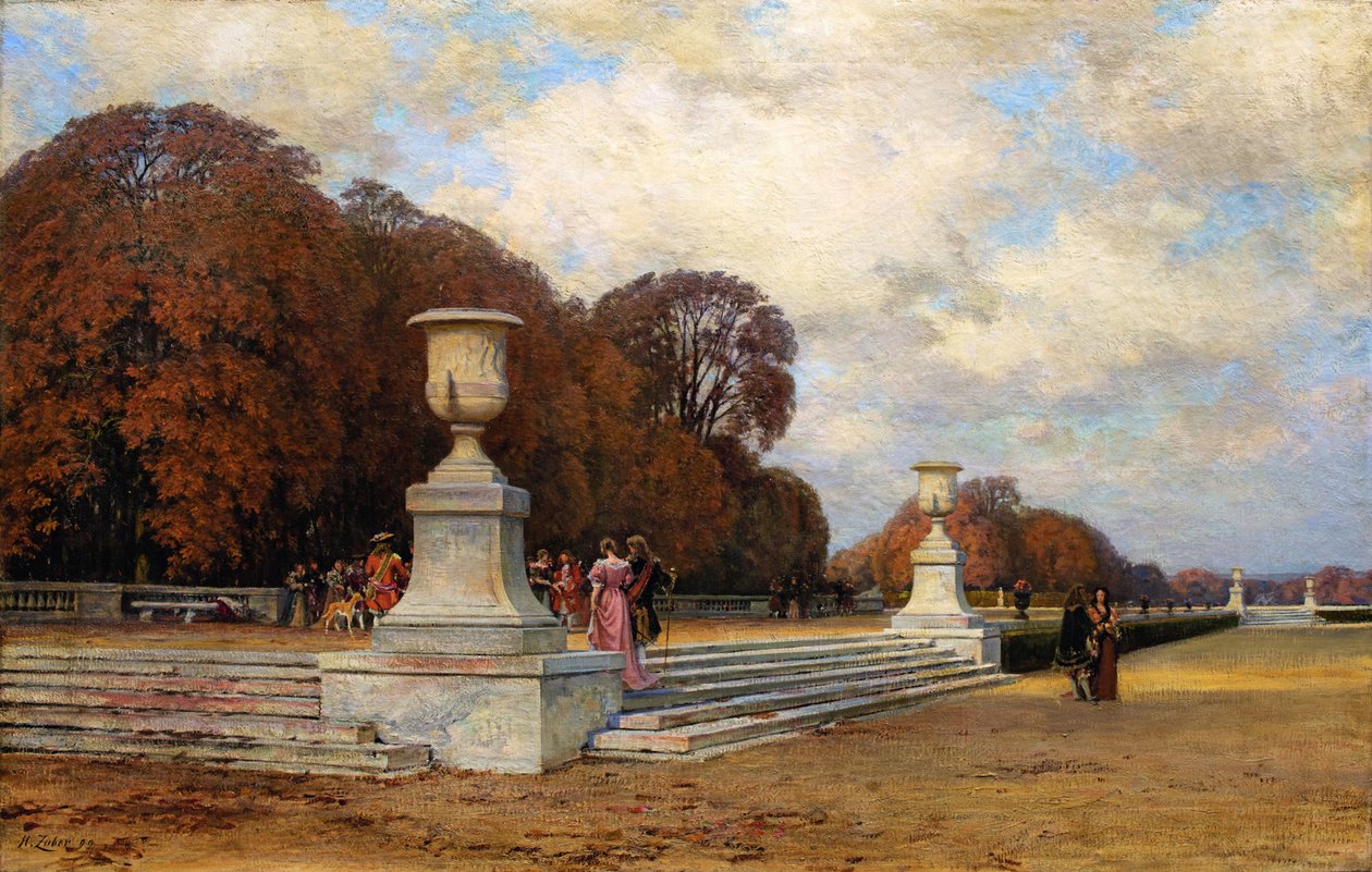 A rózsaszín márvány lépcső Versailles-ban, 1899. alkotó: Henri Zuber