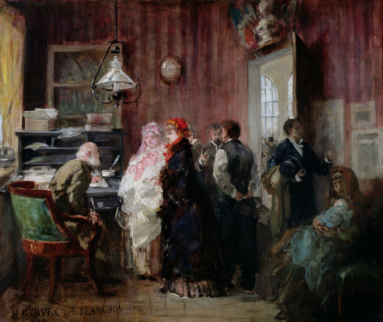 Születés, a 19. kerület városháza, 1881 körül alkotó: Henri Gervex