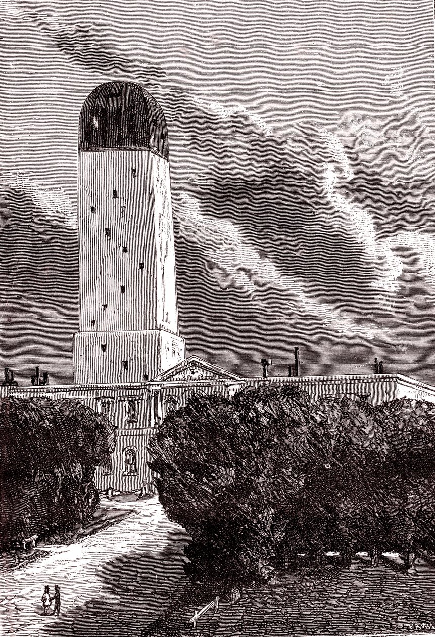 Cambridge-i obszervatórium, Jules Verne "A Földtől a Holdig". alkotó: Henri de (after) Montaut
