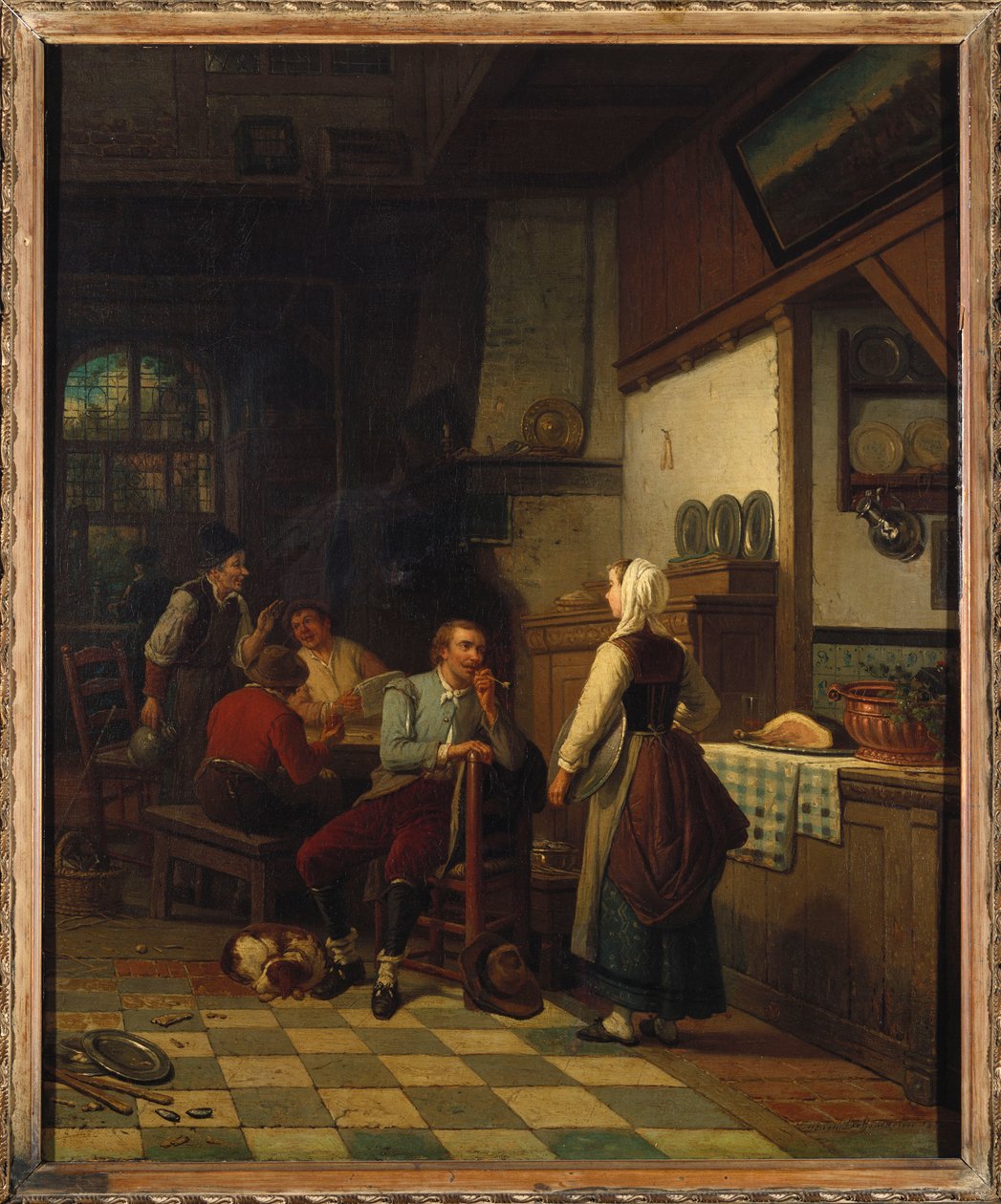 A kocsmában, 1876 alkotó: Henri de Braekeleer