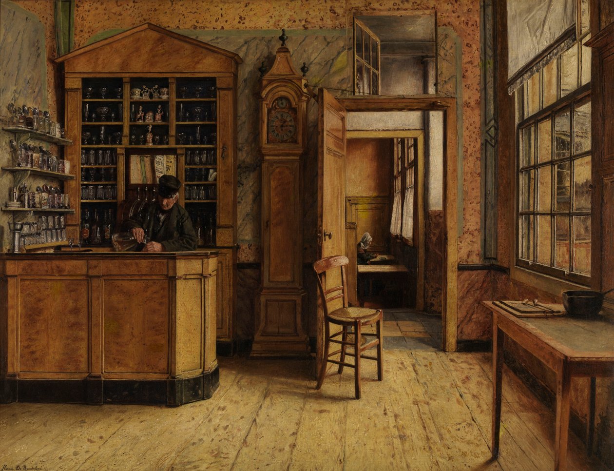 The Old Inn "Het Loodshuis" Antwerpenben (olaj, vászon) alkotó: Henri de Braekeleer