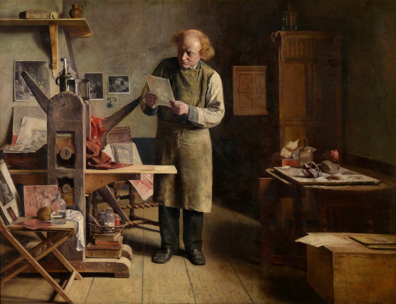 Tányérnyomtató (olaj, vászon) alkotó: Henri de Braekeleer