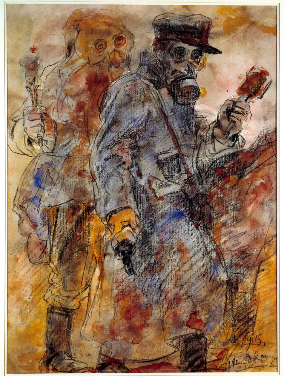 Első világháború: Grenadier (gránátvető) (1. világháború: Gránátalmahajítók) – Henri de Groux (Henry de Groux) rajza (1866/1867-1930) alkotó: Henri de Groux