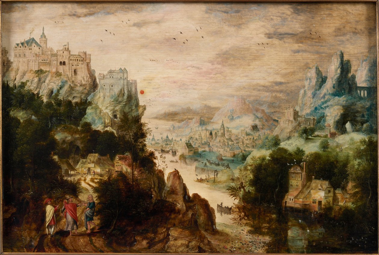 Táj az Emmausba vezető úttal, 1540 körül. alkotó: Henri de Herri met de Bles