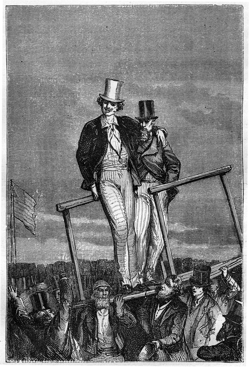 Illusztráció Jules Verne „A Földtől a Holdig” című könyvéhez, Hetzel kiadás - Les voyages extraordinaire alkotó: Henri de Montaut
