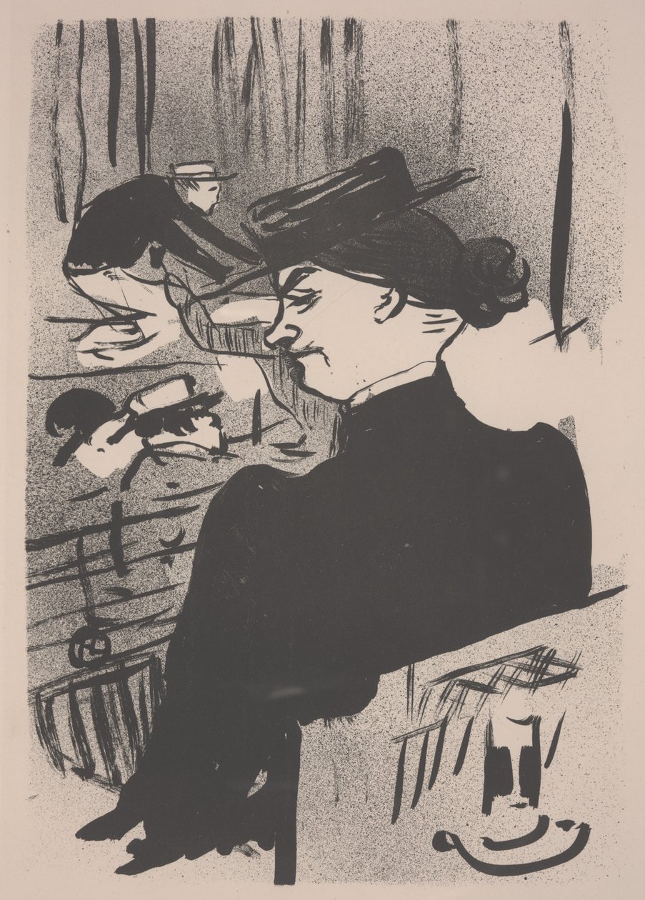 Egy néző Polin éneke közben alkotó: Henri de Toulouse Lautrec