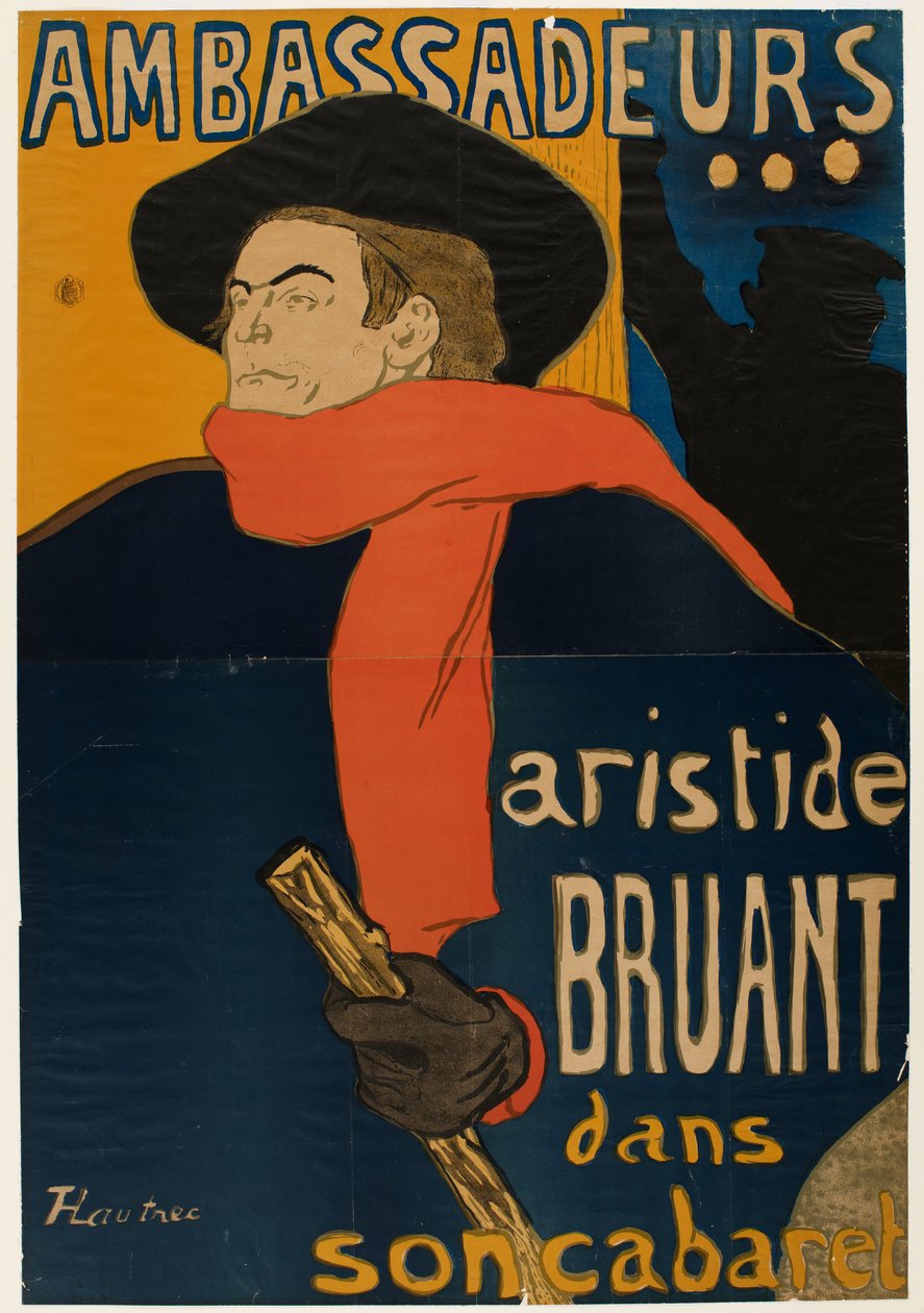 Nagykövetek: Aristide Bruant a kabaréjában alkotó: Henri de Toulouse-Lautrec