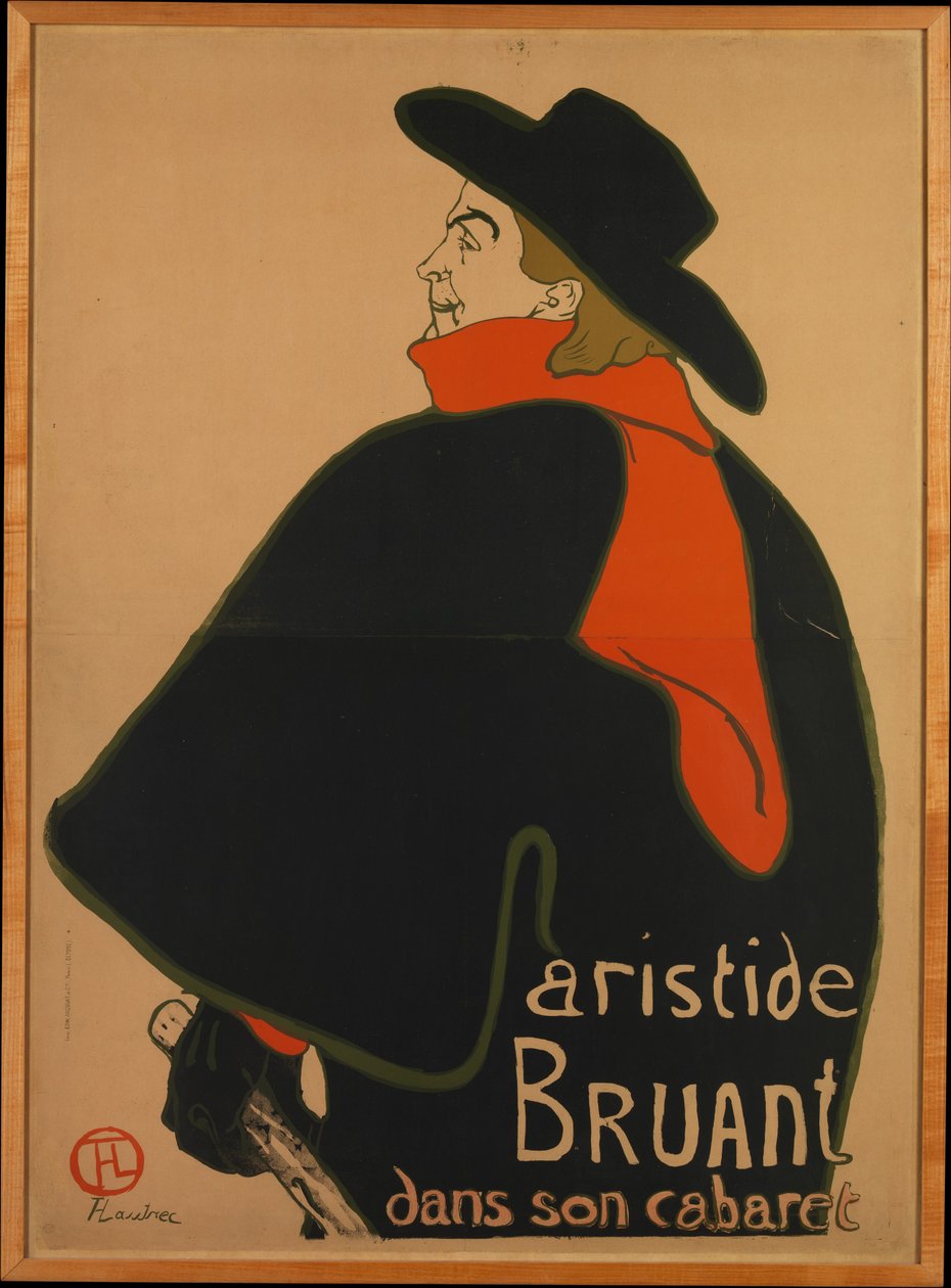 Aristide Bruant a saját kabaréjában alkotó: Henri de Toulouse-Lautrec