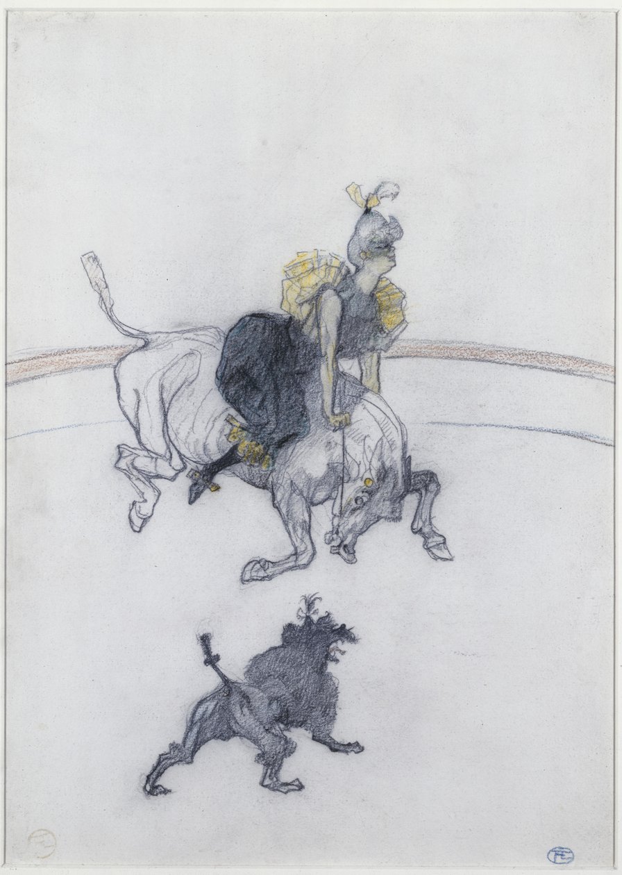 A cirkuszban: The Salute (Au Circque: Le Salut) 1899 (ceruza, kréta és színes zsírkréta papíron) alkotó: Henri de Toulouse Lautrec