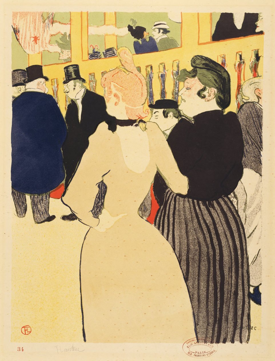 A Moulin Rouge-ban (La Goulue és nővére) alkotó: Henri de Toulouse-Lautrec