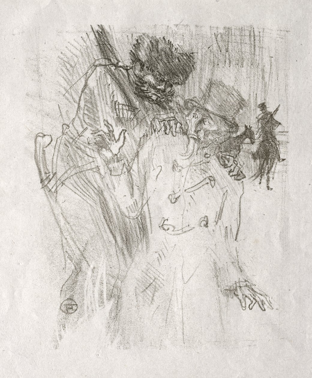 A Sinai lábánál: Schlomé Fuss letartóztatása alkotó: Henri de Toulouse-Lautrec