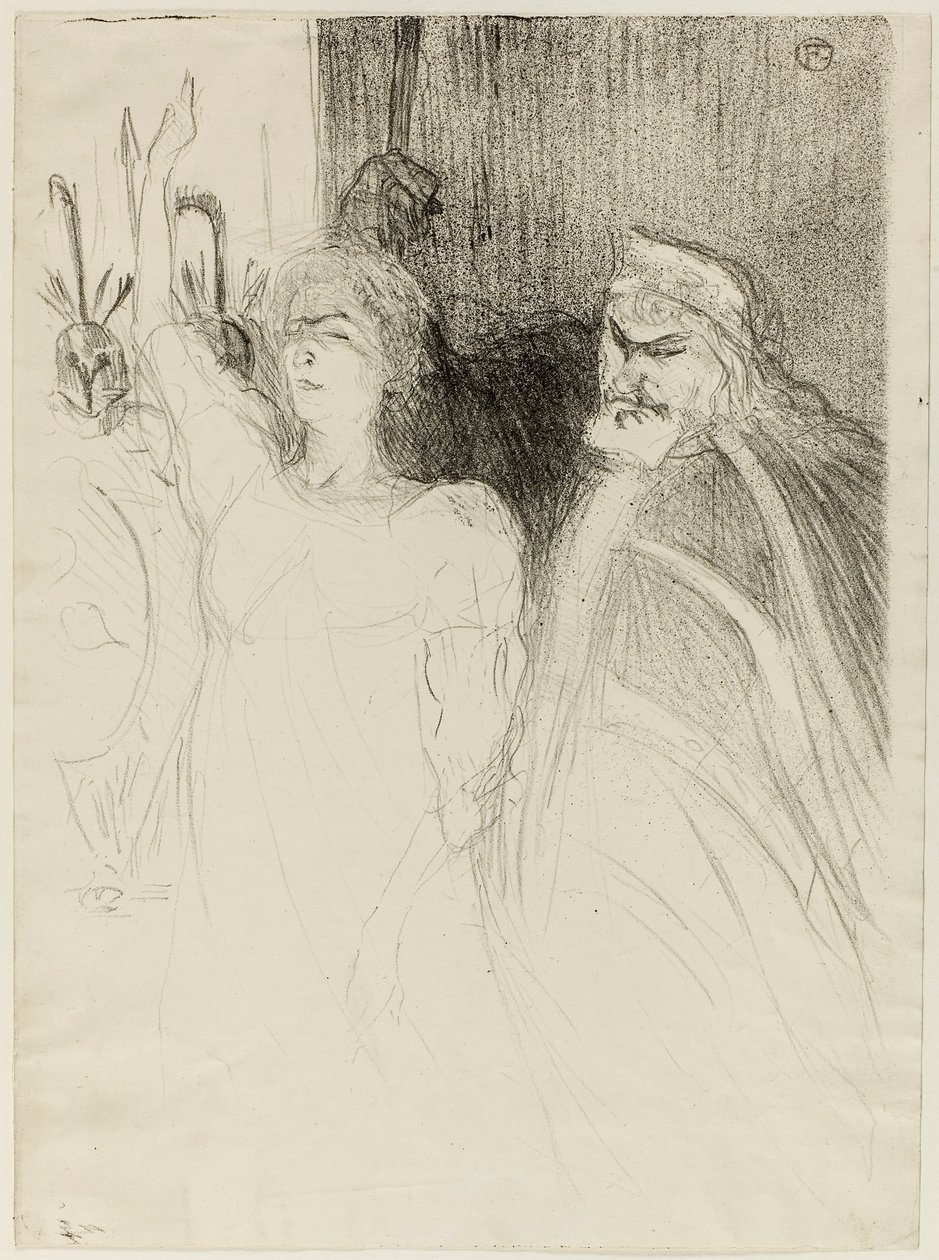 Bartet és Mounet-Sully, az Antigonéban alkotó: Henri de Toulouse-Lautrec