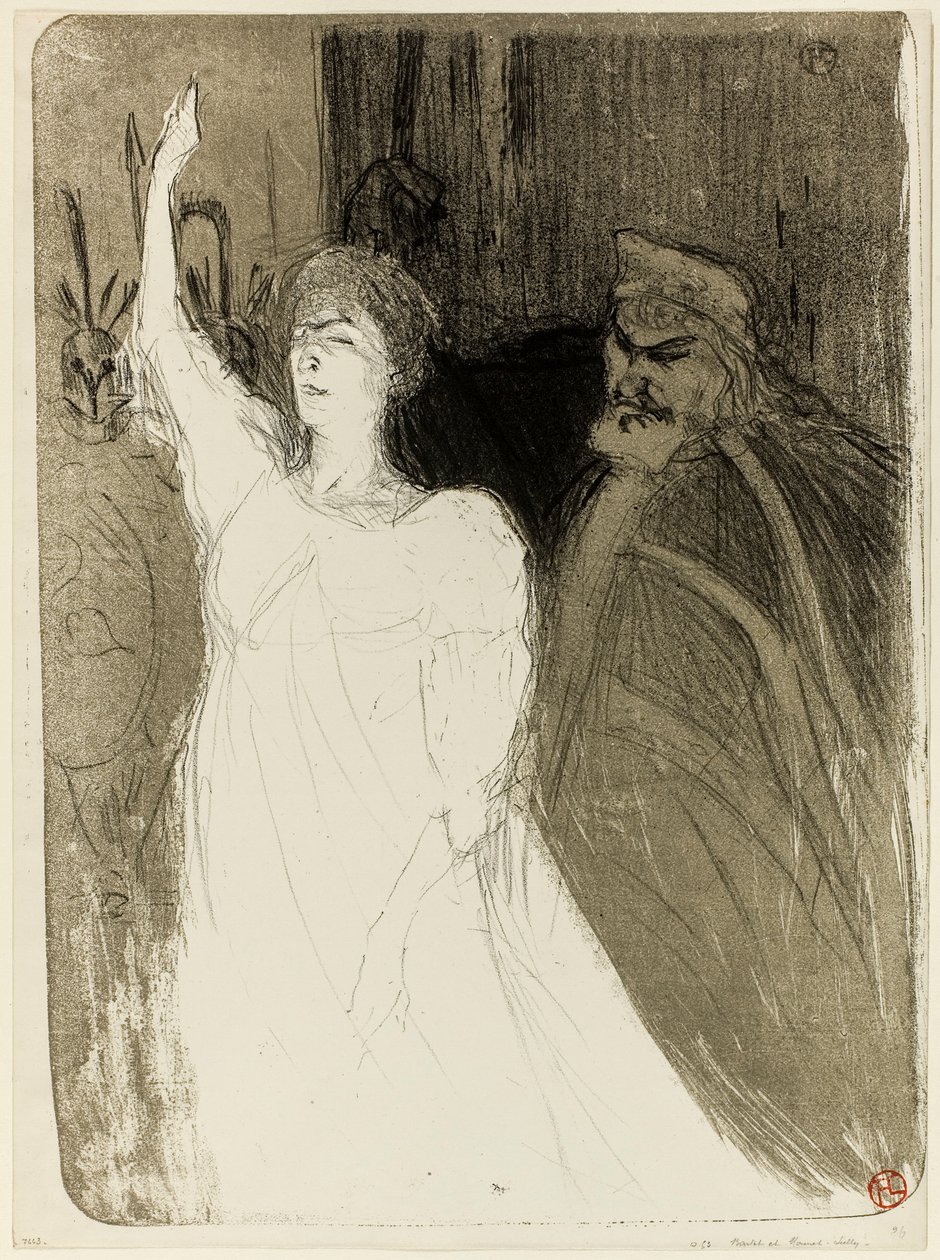Bartet és Mounet-Sully, az Antigonéban alkotó: Henri de Toulouse-Lautrec
