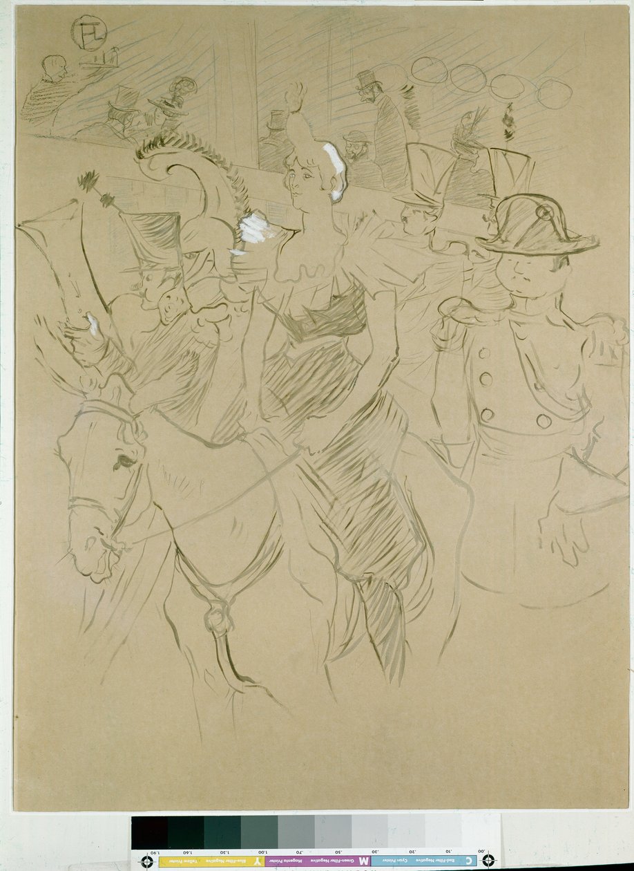Karnevál a Moulin Rouge-ban: Cha-u-kao bejárata, 1896 körül (kínai tinta ecsettel, ceruzával és fehér papíron) alkotó: Henri de Toulouse Lautrec