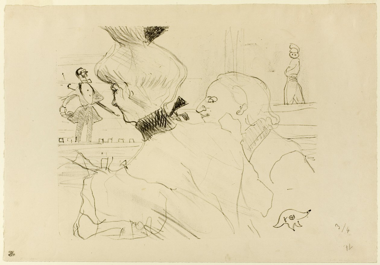 Pár egy kávézó-koncerten alkotó: Henri de Toulouse-Lautrec