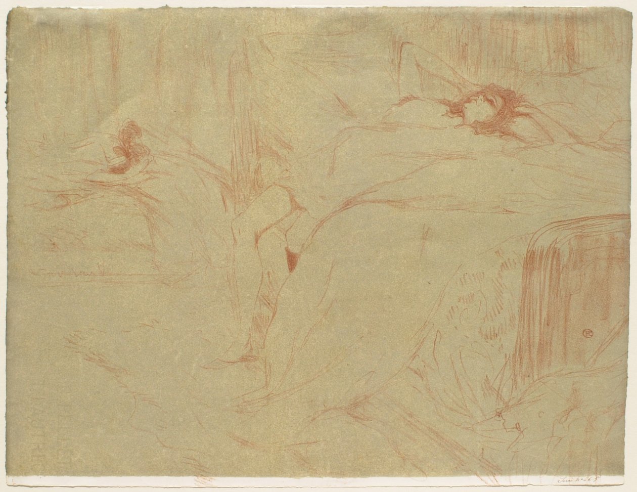 Elles: Hanyatt fekvő nő - Kimerültség alkotó: Henri de Toulouse-Lautrec