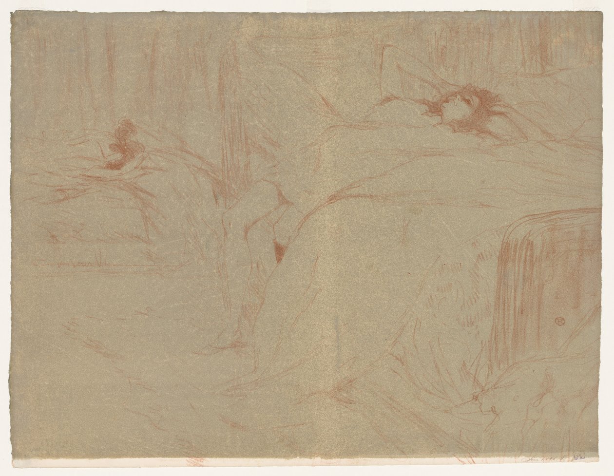 Elles: Háton fekvő nő alkotó: Henri de Toulouse-Lautrec