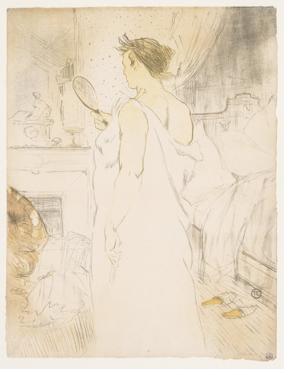 Elles: Nő kéztükörrel alkotó: Henri de Toulouse-Lautrec