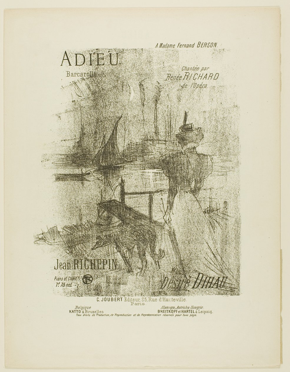 Búcsú, a Mélodies de Désiré Dihautól alkotó: Henri de Toulouse-Lautrec