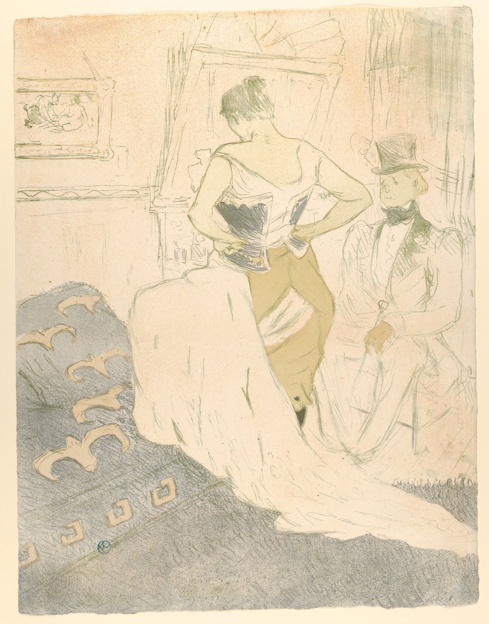 A fűző felkötése, az „Elles” magazinból alkotó: Henri de Toulouse-Lautrec