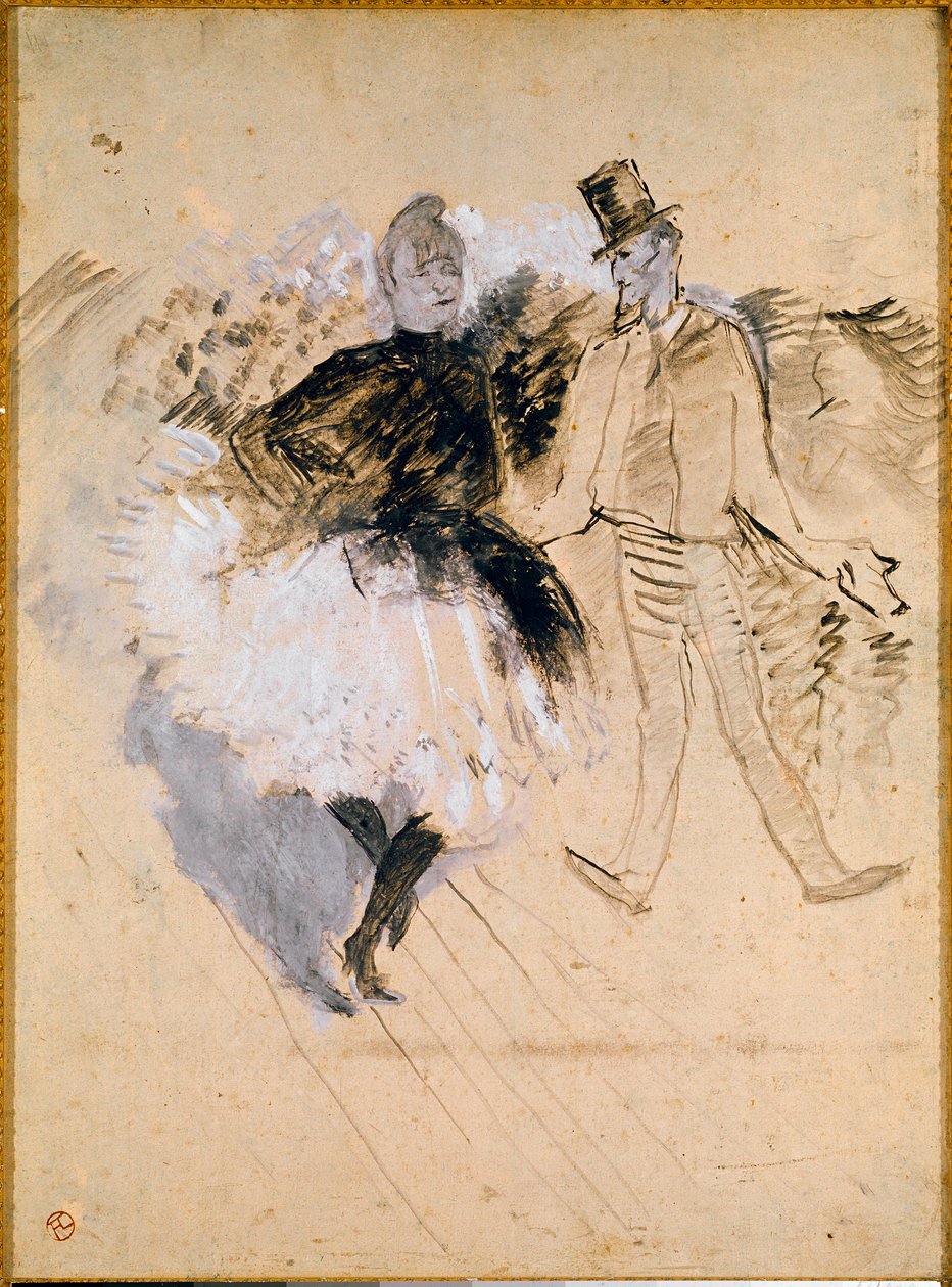 Goulue és Valentin le Desosse a Moulin de la Galette-ben alkotó: Henri de Toulouse Lautrec