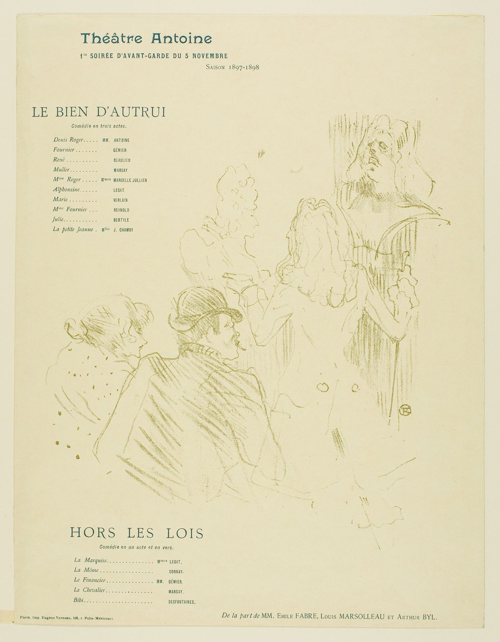 Tisztelgés Molière előtt alkotó: Henri de Toulouse-Lautrec