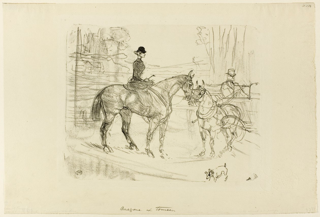 Lovasnő és szekér alkotó: Henri de Toulouse-Lautrec