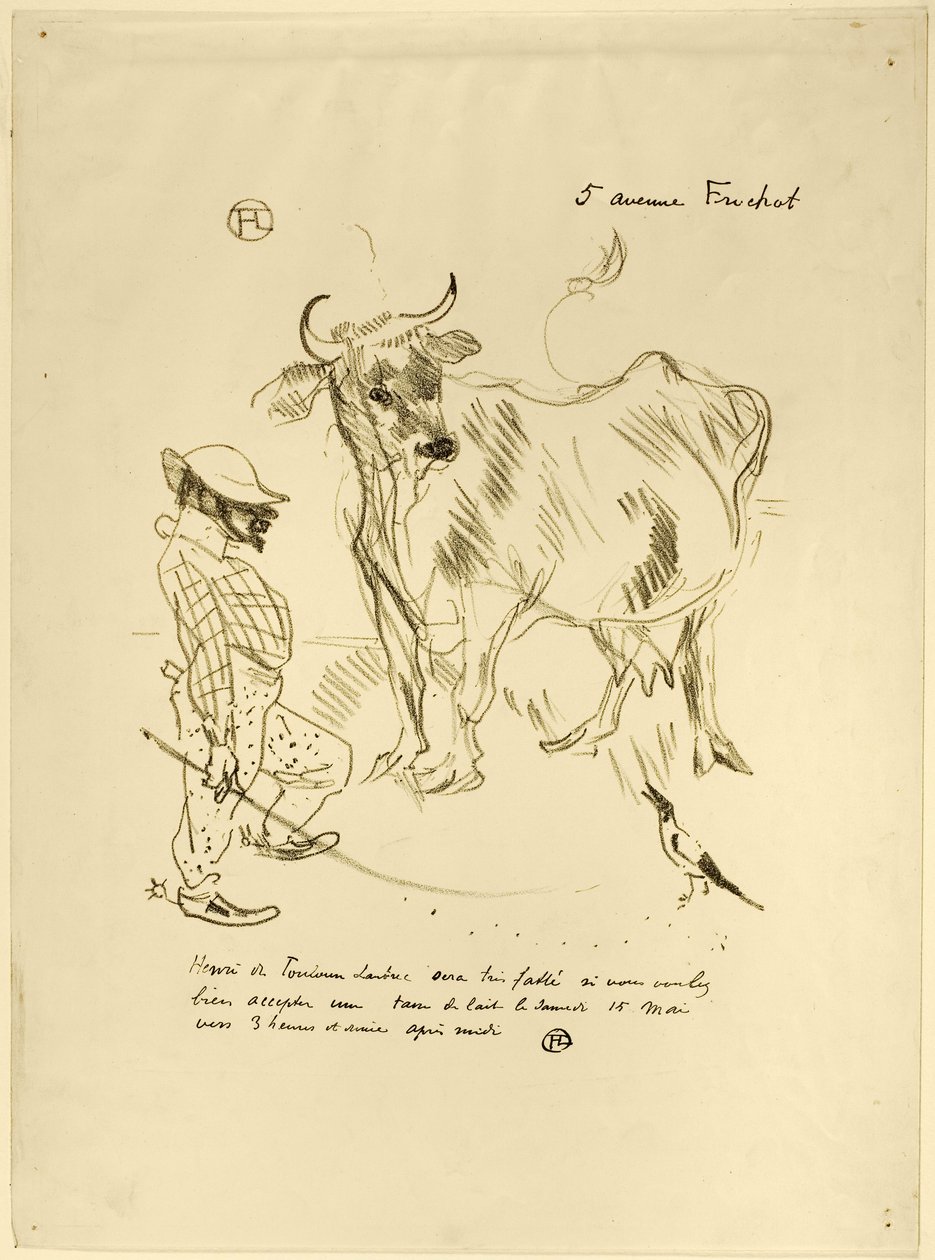 Meghívó egy pohár tejre alkotó: Henri de Toulouse-Lautrec