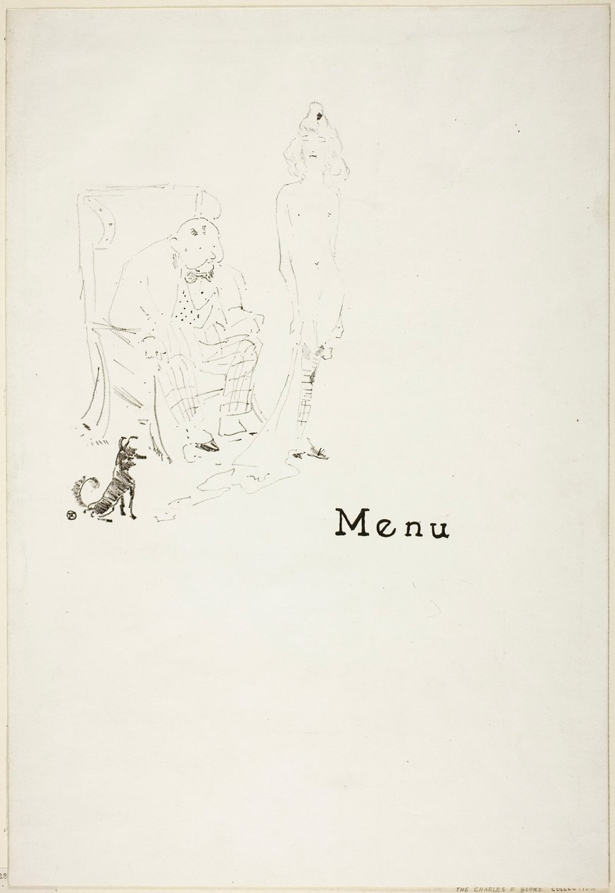 A meztelen kislány: Étlap alkotó: Henri de Toulouse-Lautrec