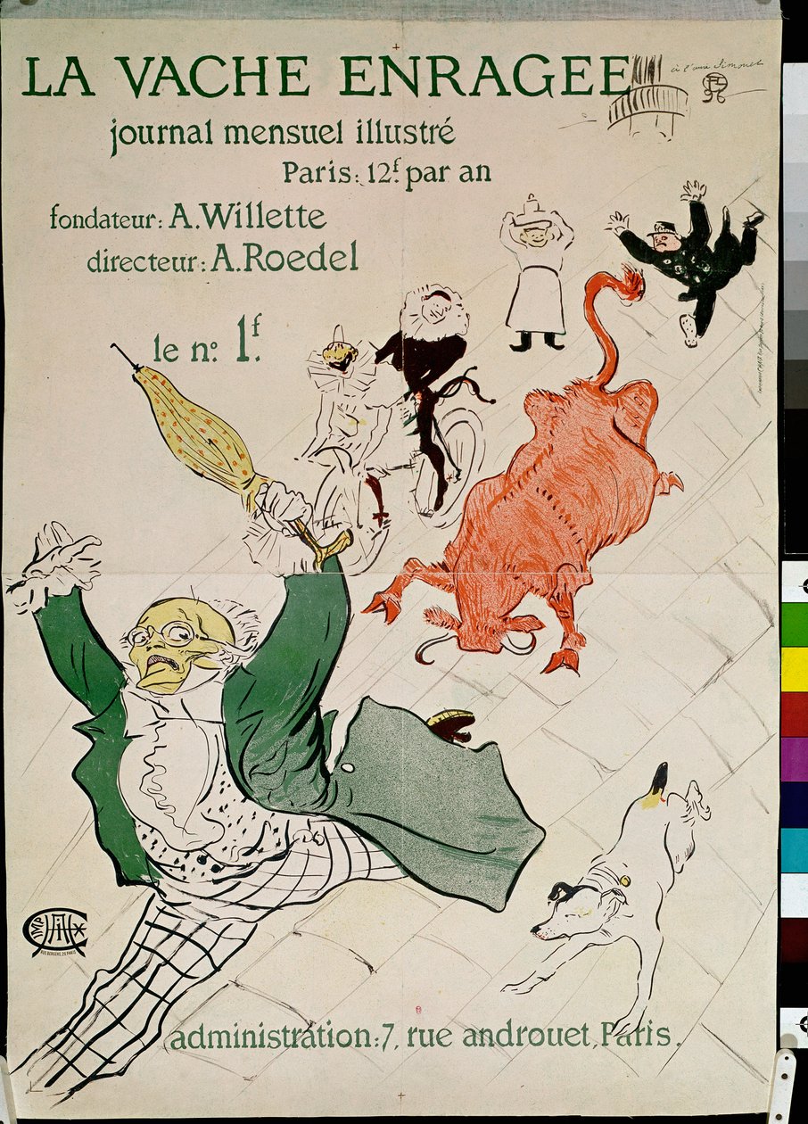 The Enraged Cow, Illustrious Monthly Journal alkotó: Henri de Toulouse Lautrec