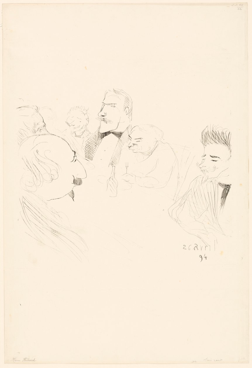 Menükártya Adrien Hébrard számára alkotó: Henri de Toulouse-Lautrec