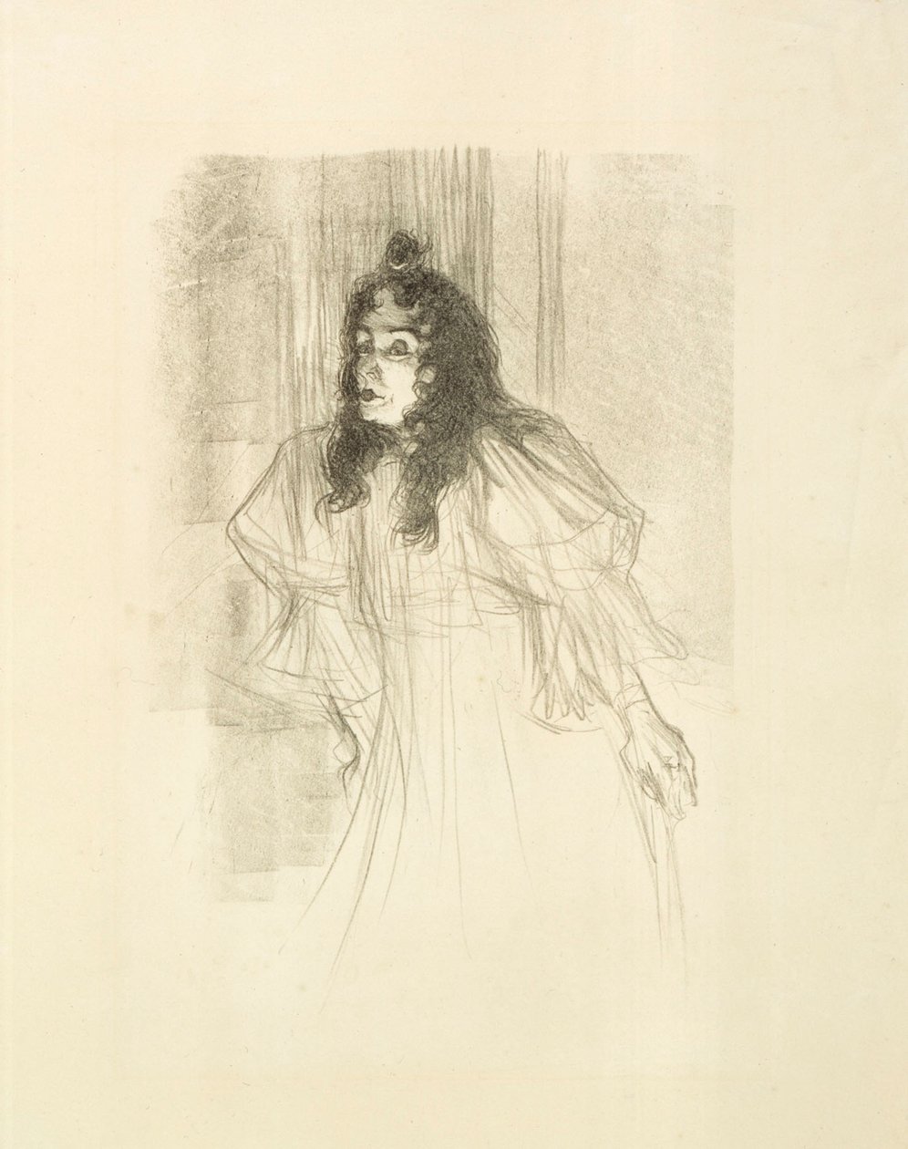 May Befort kisasszony kibontott hajjal alkotó: Henri de Toulouse-Lautrec