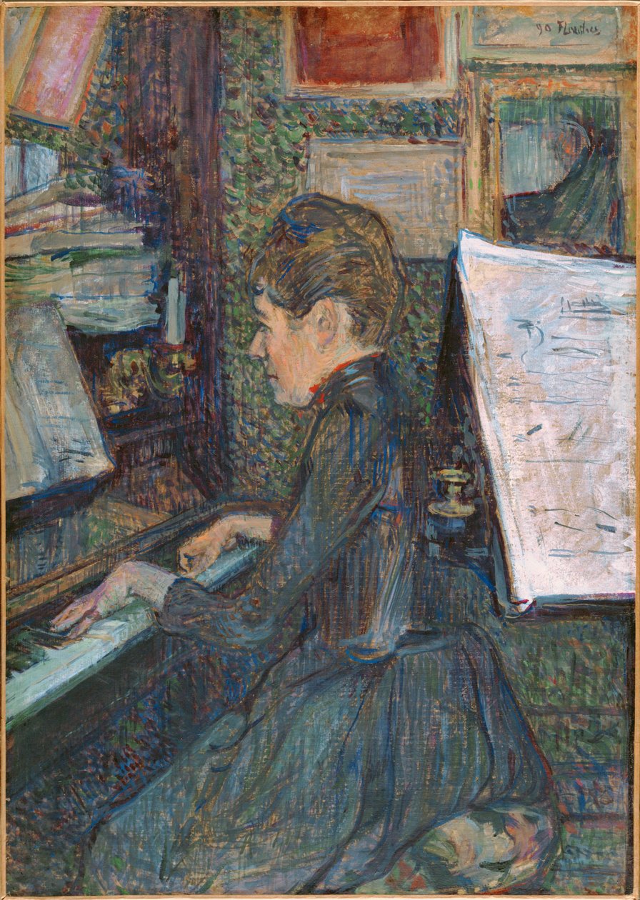 Miss Dihau a zongoránál ... alkotó: Henri de Toulouse-Lautrec