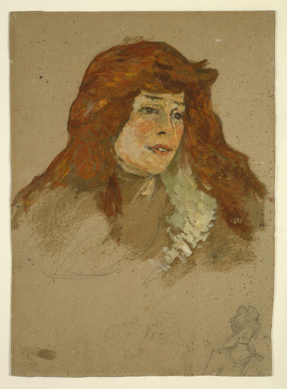 Lili Grenier asszony (recto); Táj templommal (fordítva) alkotó: Henri de Toulouse-Lautrec