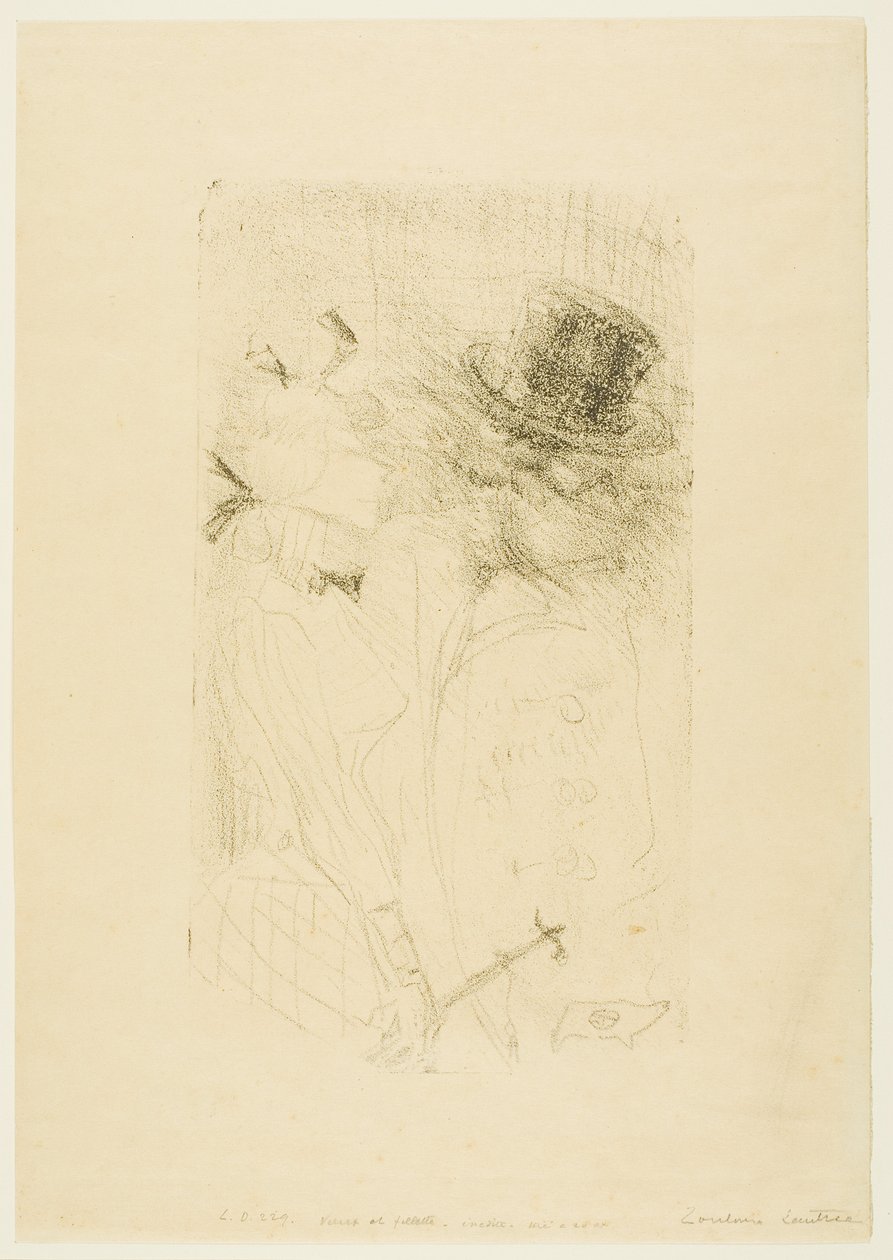 Öreg férfi és fiatal lány alkotó: Henri de Toulouse-Lautrec