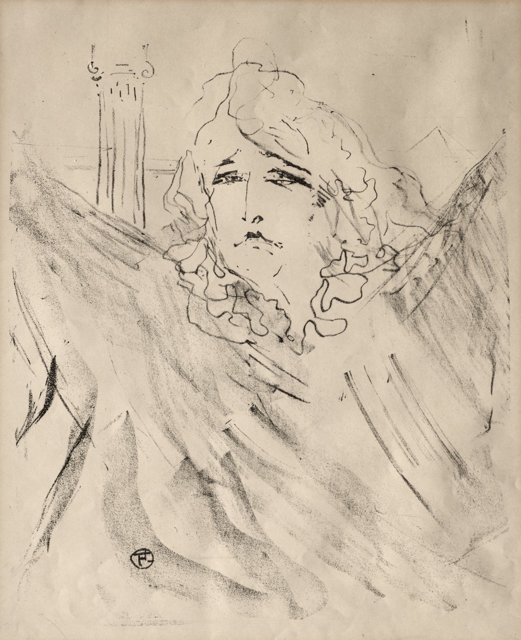 Színészek és színésznők portréi: Tizenhárom litográfia: Sarah Bernhardt alkotó: Henri de Toulouse-Lautrec