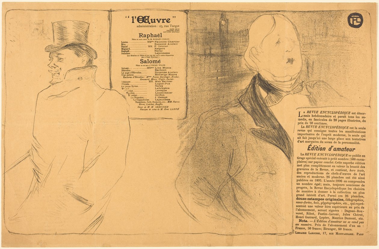 Raphael; Salome alkotó: Henri de Toulouse-Lautrec