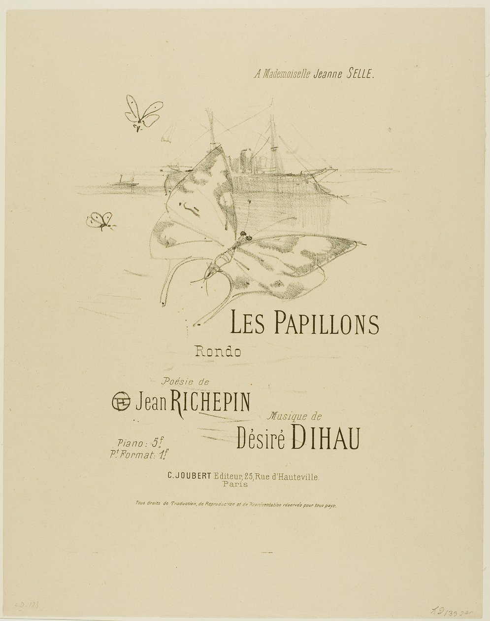 Pillangók, Désiré Dihau dallamaiból alkotó: Henri de Toulouse-Lautrec