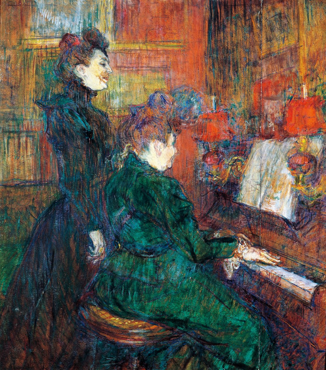 Az éneklecke, Henri de Toulouse Lautrec, olaj, karton alkotó: Henri de Toulouse Lautrec