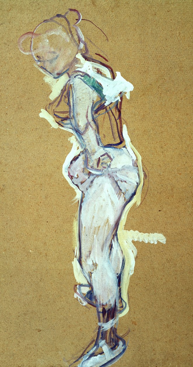 Trapéz művész kiigazítja az ingét alkotó: Henri de Toulouse Lautrec