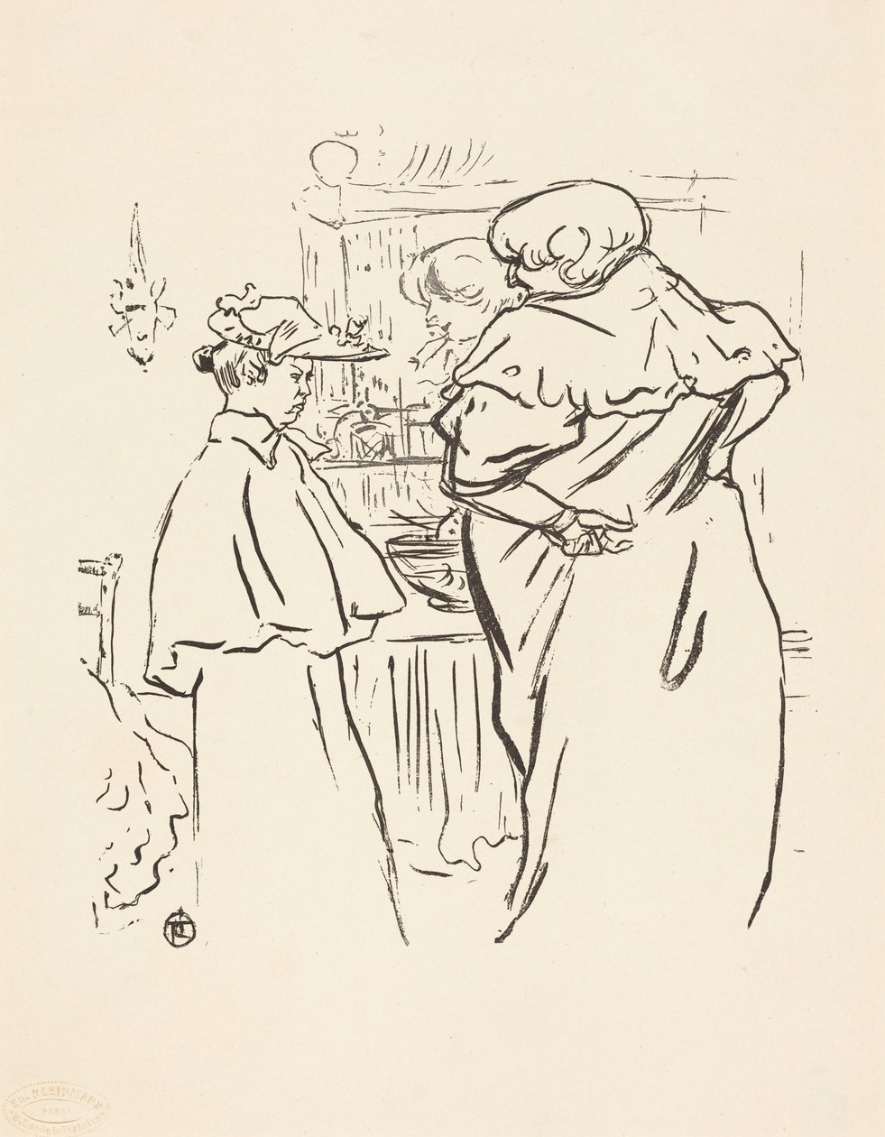 Két nő tükör előtt alkotó: Henri de Toulouse-Lautrec