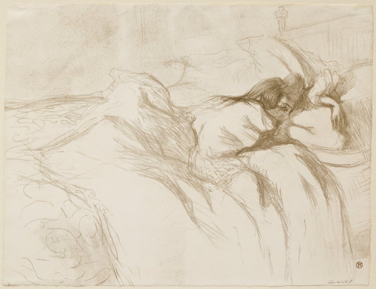 Fekvő nő - ébredés alkotó: Henri de Toulouse-Lautrec