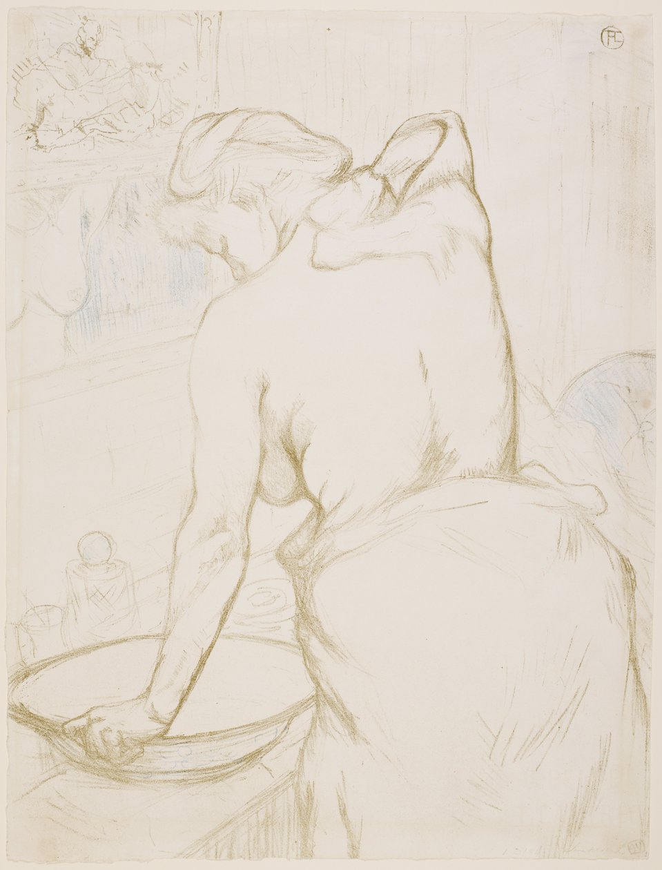 Egy nő a WC-jén, miközben mosakszik alkotó: Henri de Toulouse-Lautrec
