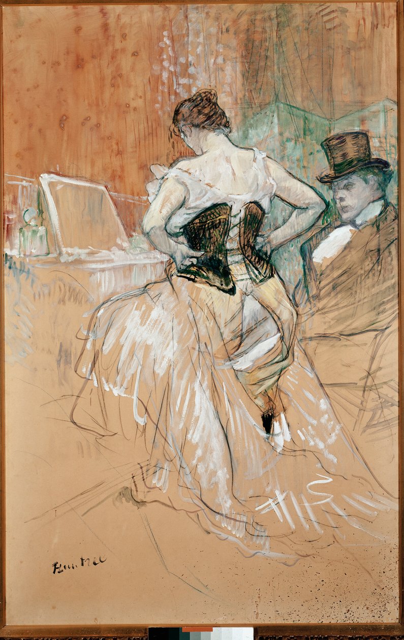 Fűzős nő alkotó: Henri de Toulouse Lautrec