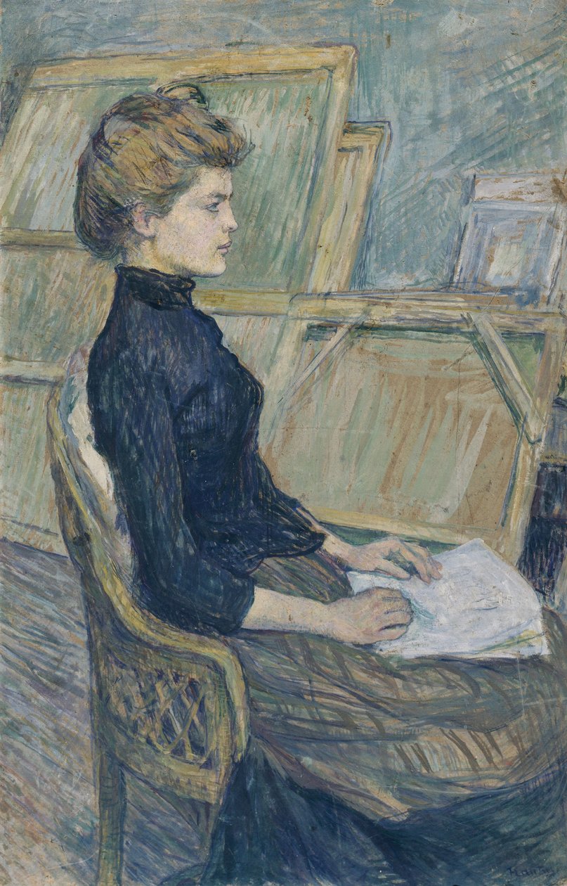 Fiatal lány a műteremben (Hélène Vary), 1889 körül (gouache, papír) alkotó: Henri de Toulouse-Lautrec