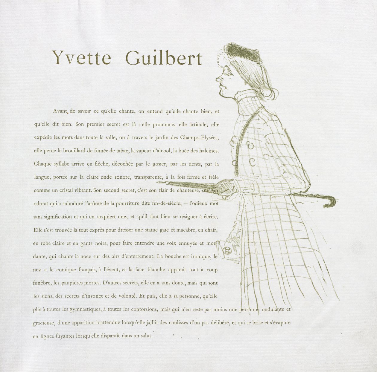 Yvette Guilbert-Francia sorozat: 1. sz alkotó: Henri de Toulouse-Lautrec