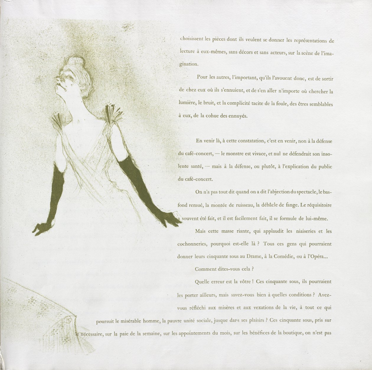 Yvette Guilbert-Francia sorozat: 4. sz alkotó: Henri de Toulouse-Lautrec