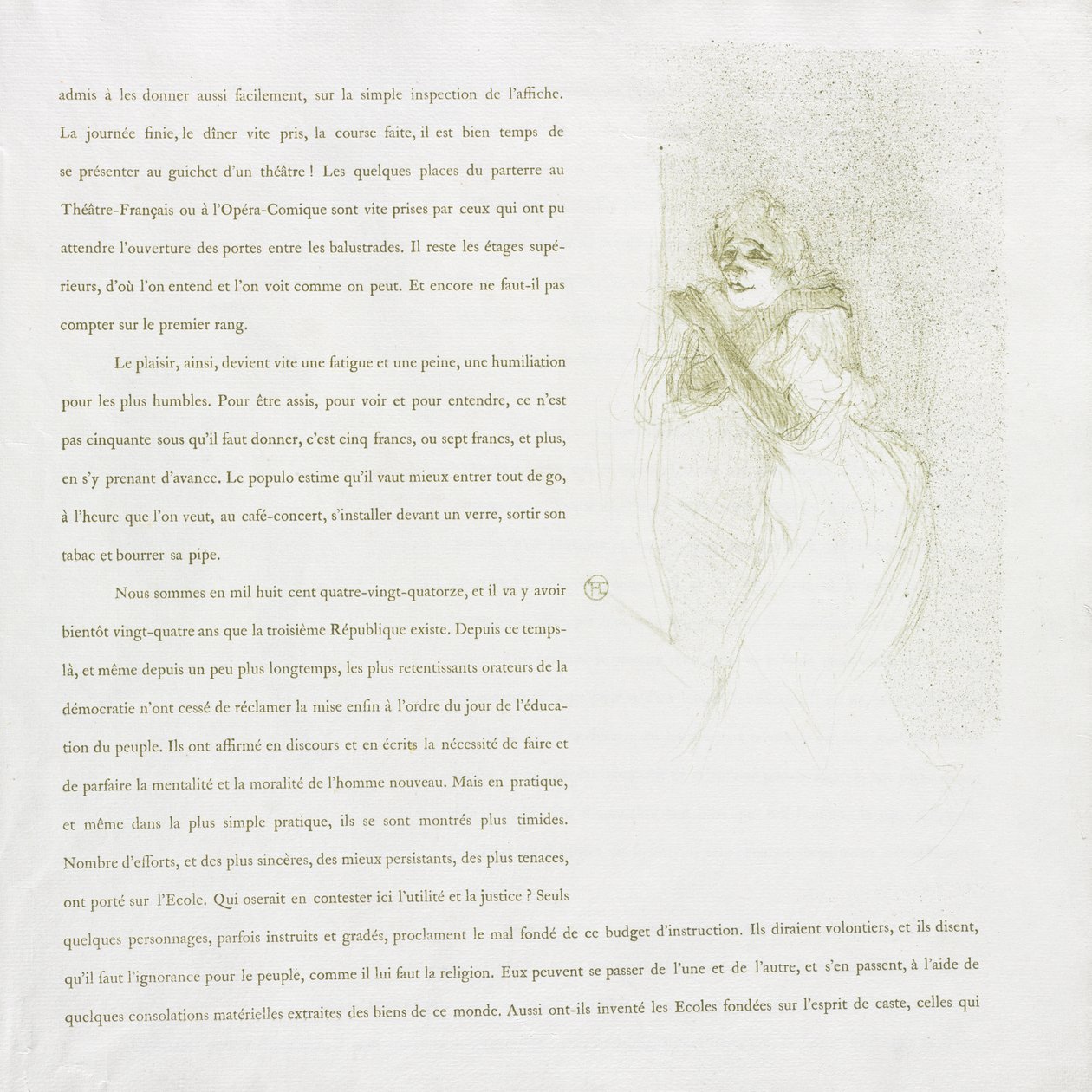 Yvette Guilbert-Francia sorozat: 5. sz alkotó: Henri de Toulouse-Lautrec