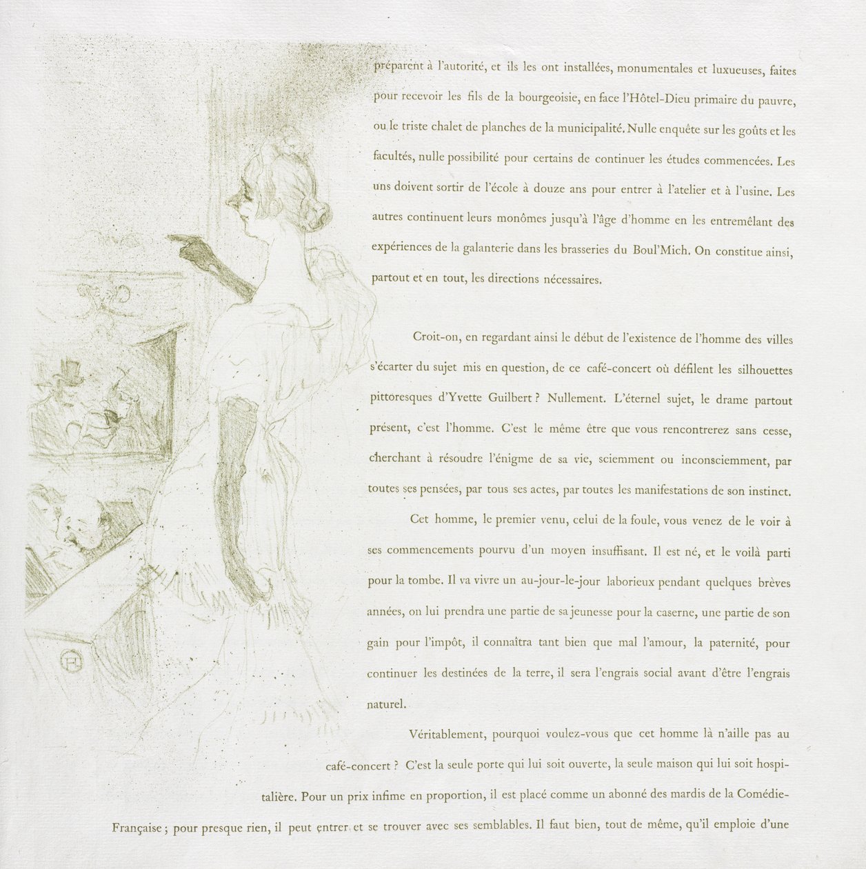 Yvette Guilbert-Francia sorozat: 6. sz alkotó: Henri de Toulouse-Lautrec